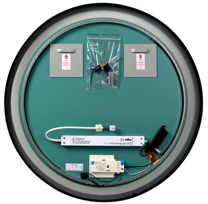 Ronde Zwarte Badkamerspiegel Met Verlichting en Touch