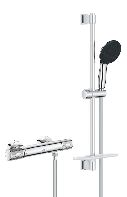 Grohe Precision Feel Doucheset – Thermostatische Douchekraan met Handdouche en Glijstang