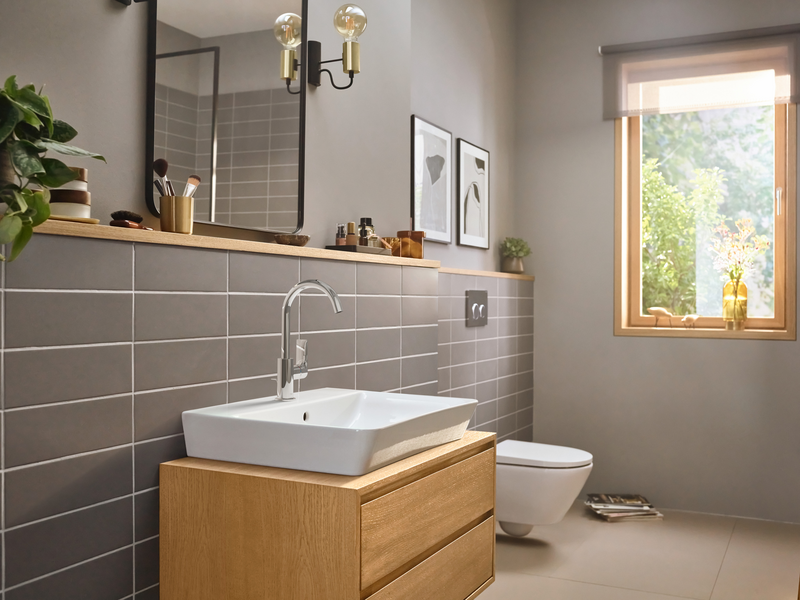 Hansgrohe Rebris E 1-gats wastafelkraan 210 m. draaibare uitloop